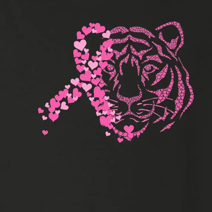 Tiger Ribbon Breast Cancer Awareness Animal Warrior Toddler Long Sleeve Shirt