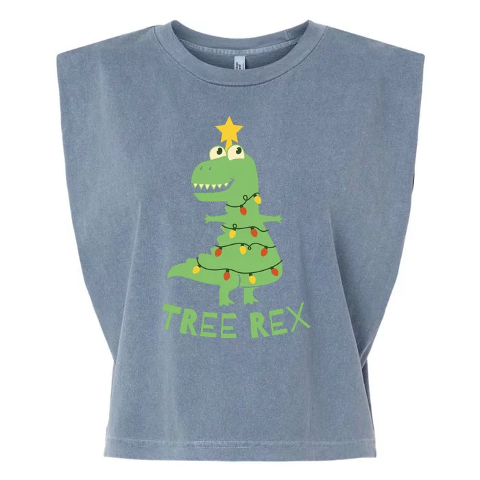 Tree Rex Christmas Garment-Dyed Women's Muscle Tee