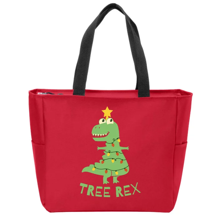 Tree Rex Christmas Zip Tote Bag