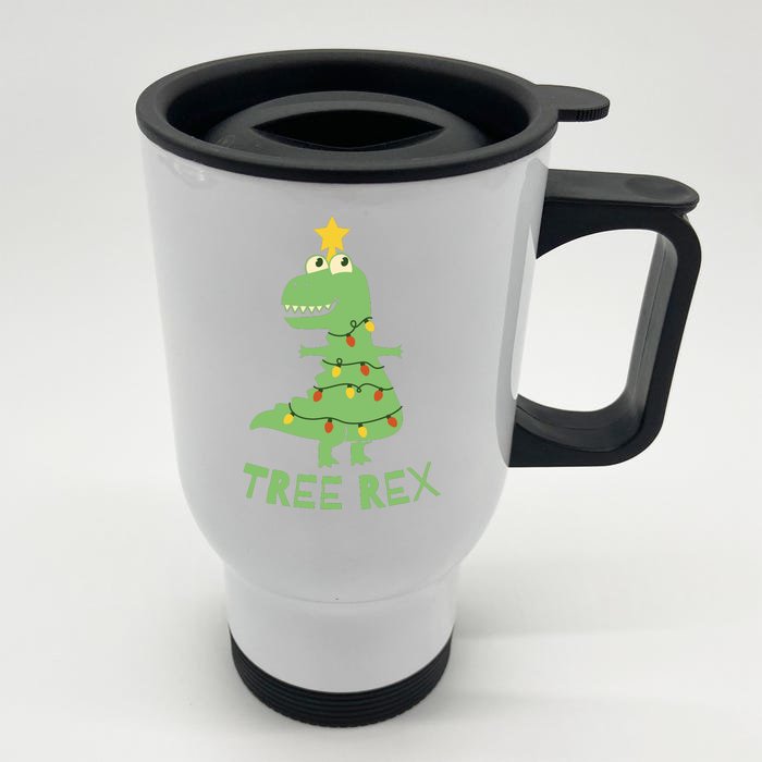 Tree Rex Christmas Front & Back Stainless Steel Travel Mug