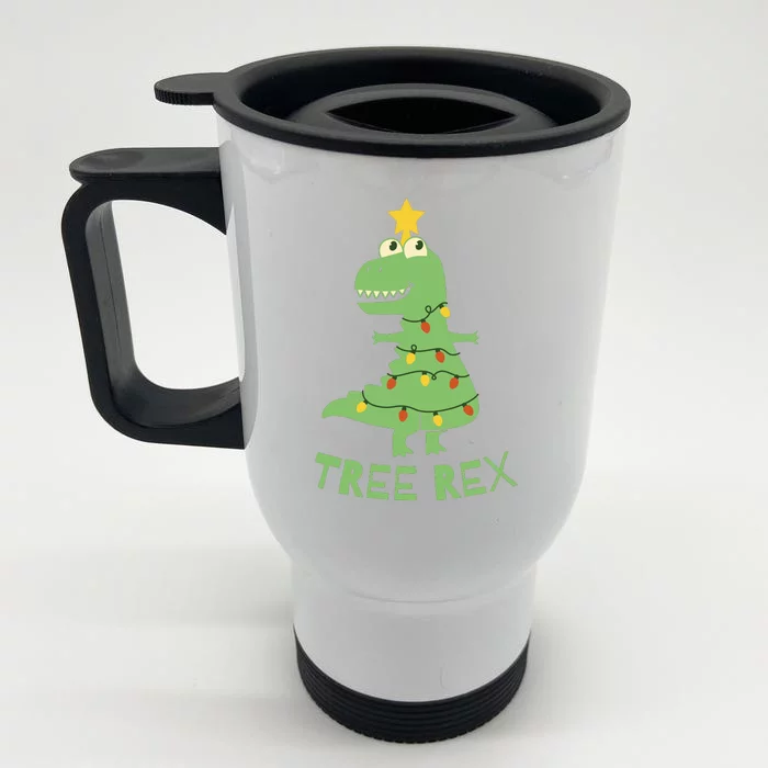 Tree Rex Christmas Front & Back Stainless Steel Travel Mug