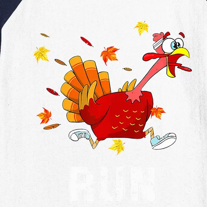 Turkey Run Costume Thanksgiving Running Turkey Trot Baseball Sleeve Shirt