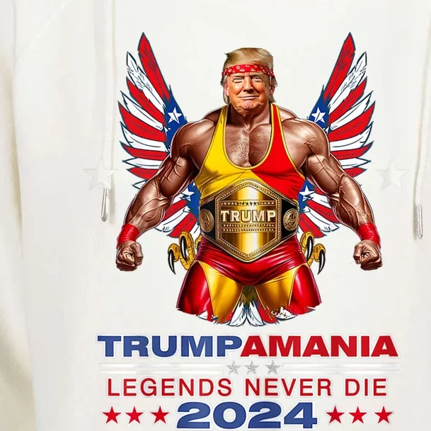 Trump Republican Convention Wrestling Meme Trumpamania Funny Womens Funnel Neck Pullover Hood