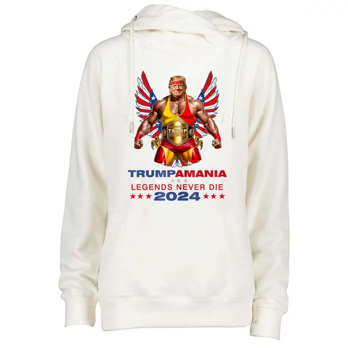 Trump Republican Convention Wrestling Meme Trumpamania Funny Womens Funnel Neck Pullover Hood