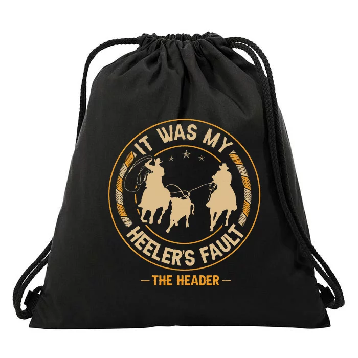 Team Roping Cowboy Rodeo Design For A Team Roper Boy Drawstring Bag