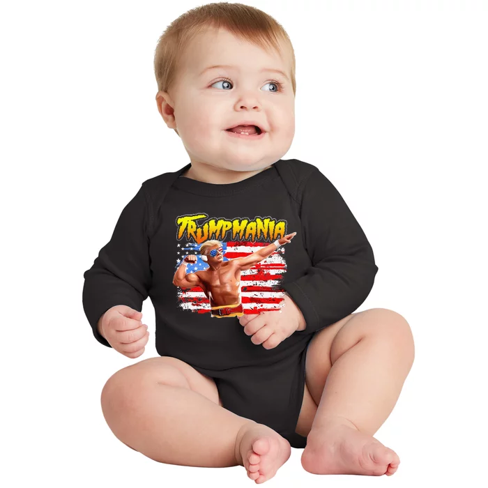 Trump Republican Convention Wrestling Meme Trumpamania Gift Baby Long Sleeve Bodysuit