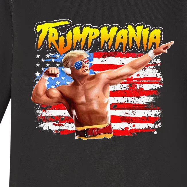 Trump Republican Convention Wrestling Meme Trumpamania Gift Baby Long Sleeve Bodysuit