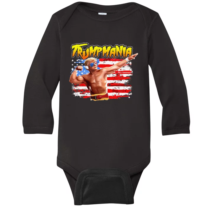 Trump Republican Convention Wrestling Meme Trumpamania Gift Baby Long Sleeve Bodysuit