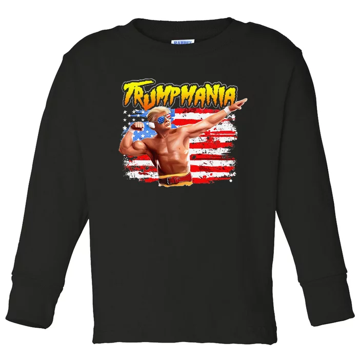 Trump Republican Convention Wrestling Meme Trumpamania Gift Toddler Long Sleeve Shirt