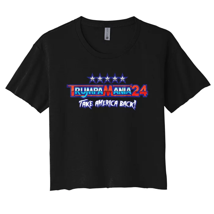 Trump Republican Convention Wrestling Meme Trumpamania Women's Crop Top Tee