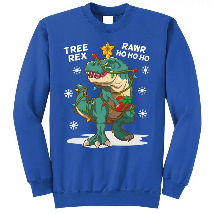 Tree Rex Christmas Tree Dinosaur Costume For Christma Cute Gift Tall Sweatshirt