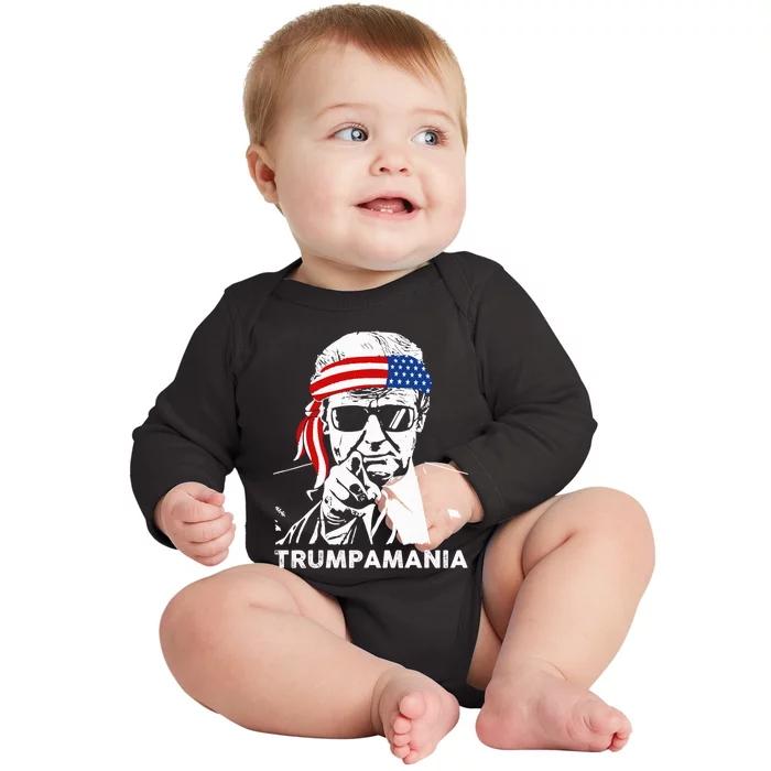 Trump Republican Convention Wrestling Meme Trumpamania Baby Long Sleeve Bodysuit