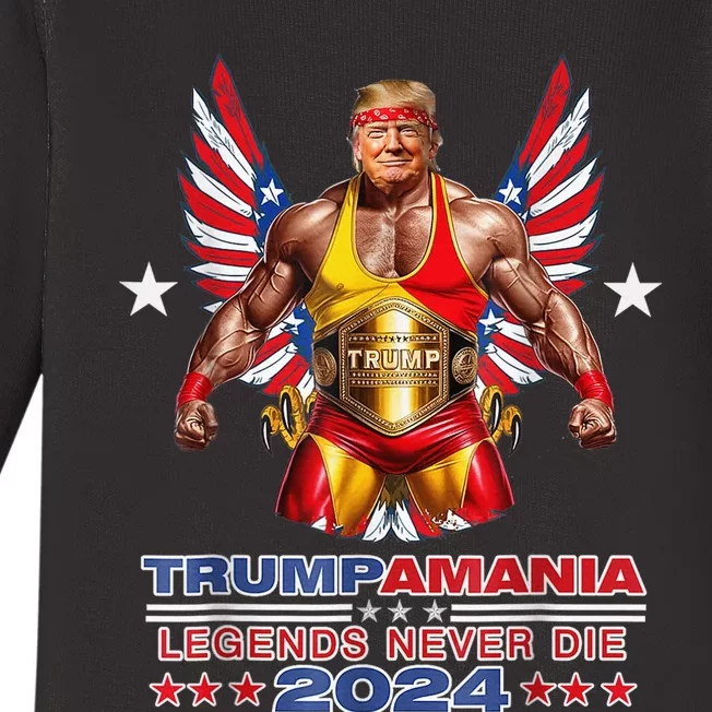 Trump Republican Convention Wrestling Meme Trumpamania Funny Baby Long Sleeve Bodysuit