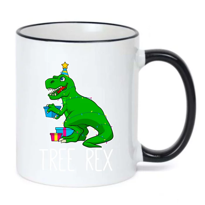 Tree Rex Christmas Dinosaur Funny Xmas Trex Cute Gift Black Color Changing Mug