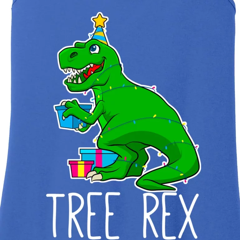 Tree Rex Christmas Dinosaur Funny Xmas Trex Cute Gift Ladies Essential Tank