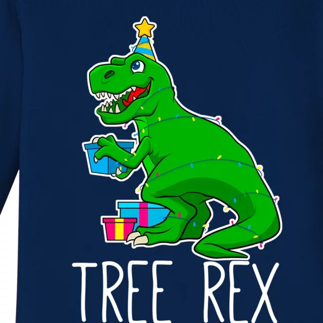 Tree Rex Christmas Dinosaur Funny Xmas Trex Cute Gift Baby Long Sleeve Bodysuit