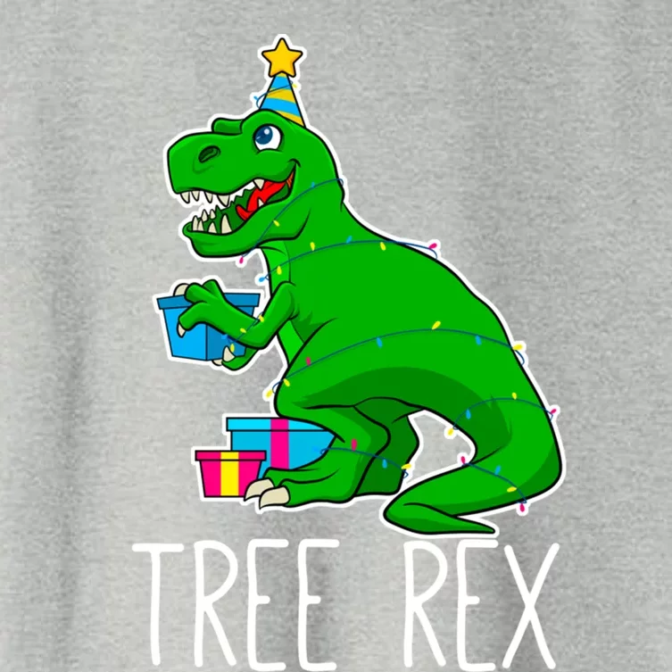 Tree Rex Christmas Dinosaur Funny Xmas Trex Cute Gift Women's Crop Top Tee