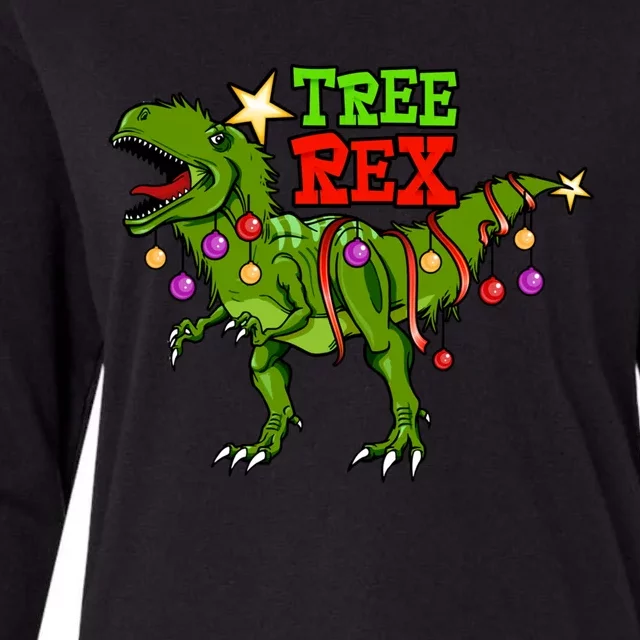 Tree Rex Christmas Holiday Trex Dinosaur Santa Gift Meaningful Gift Womens Cotton Relaxed Long Sleeve T-Shirt