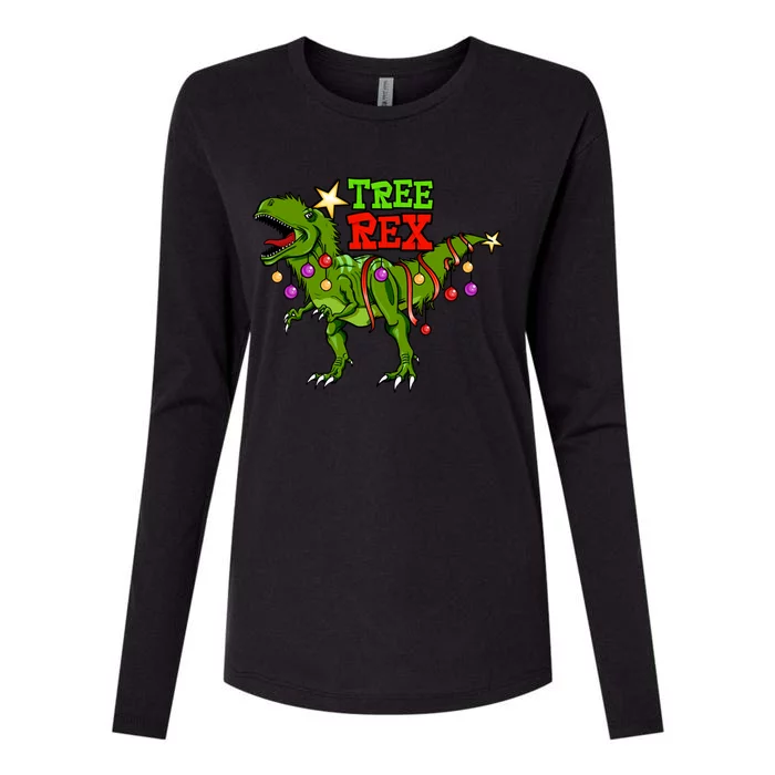 Tree Rex Christmas Holiday Trex Dinosaur Santa Gift Meaningful Gift Womens Cotton Relaxed Long Sleeve T-Shirt