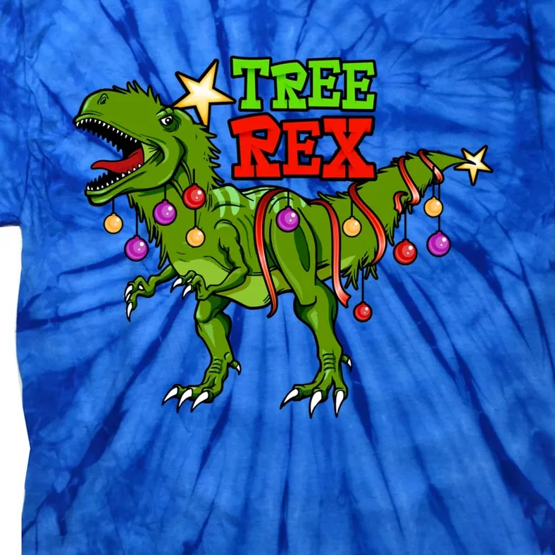 Tree Rex Christmas Holiday Trex Dinosaur Santa Gift Meaningful Gift Tie-Dye T-Shirt