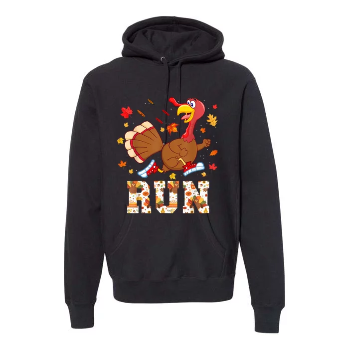 Turkey Run Costume Thanksgiving Running Turkey Trot Premium Hoodie