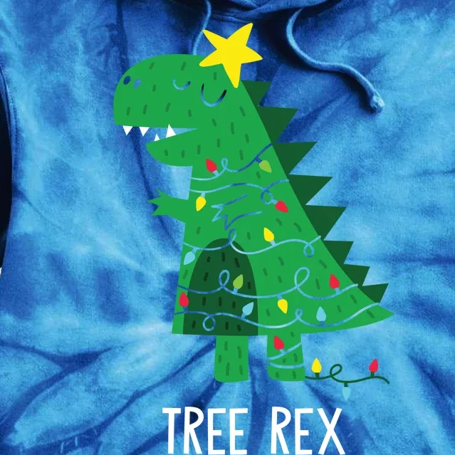 Tree Rex Christmas Gift T Rex Dinosaur Christmas Gift Tie Dye Hoodie