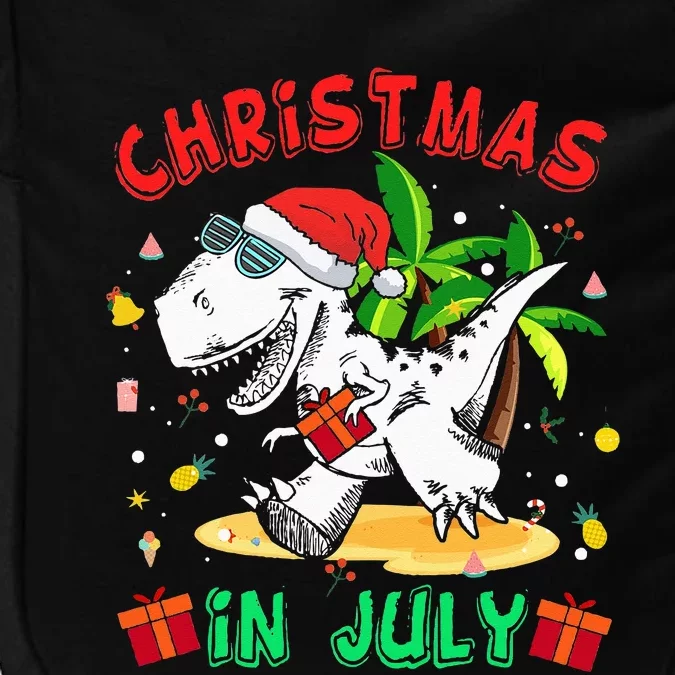 T Rex Christmas In July for Dinosaur Impact Tech Backpack