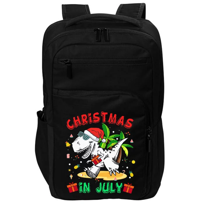 T Rex Christmas In July for Dinosaur Impact Tech Backpack