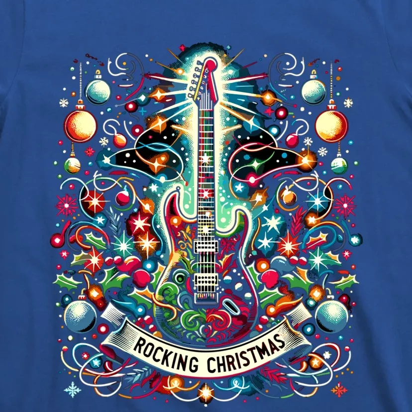 The Rocking Christmas Christmas Rock Guitar Santa Gift T-Shirt