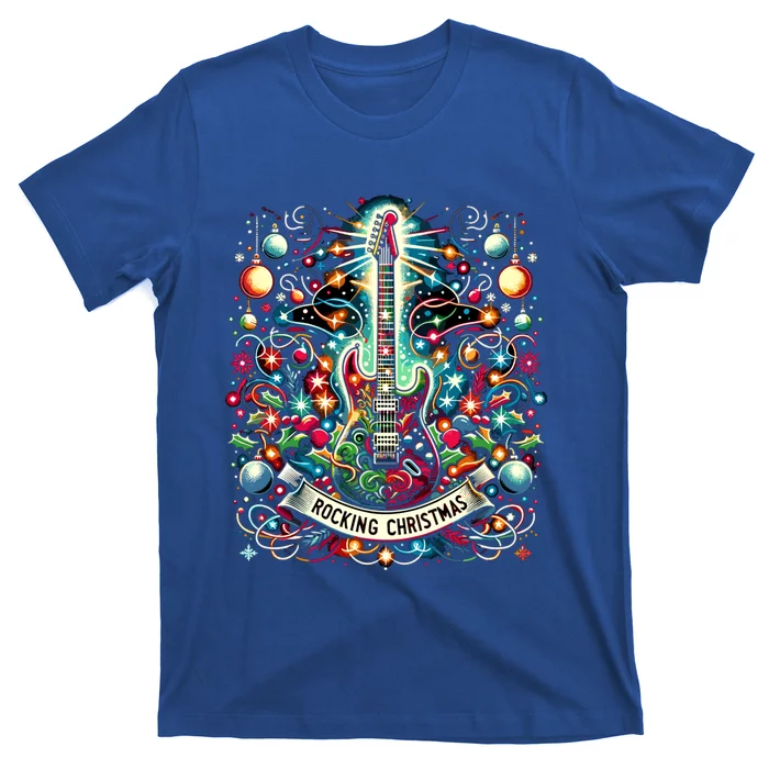 The Rocking Christmas Christmas Rock Guitar Santa Gift T-Shirt