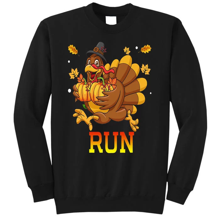 Turkey Run Costume Thanksgiving Running Turkey Trot Tall Sweatshirt