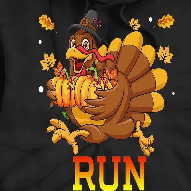 Turkey Run Costume Thanksgiving Running Turkey Trot Tie Dye Hoodie