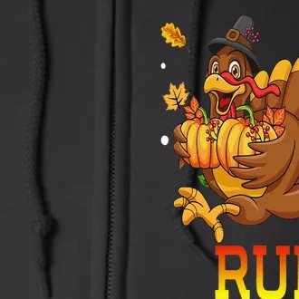 Turkey Run Costume Thanksgiving Running Turkey Trot Full Zip Hoodie