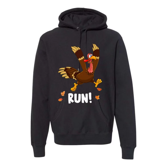 Turkey Run Costume Thanksgiving Running Turkey Trot Premium Hoodie