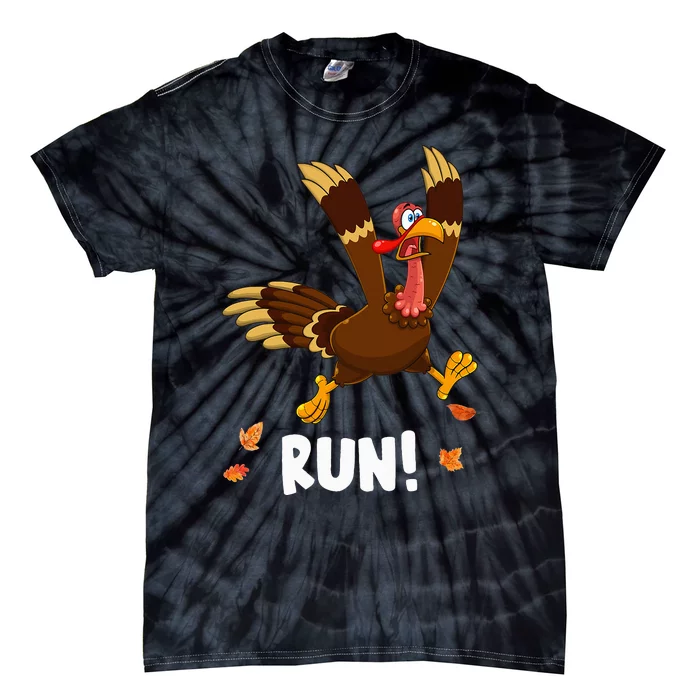 Turkey Run Costume Thanksgiving Running Turkey Trot Tie-Dye T-Shirt