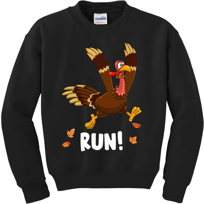 Turkey Run Costume Thanksgiving Running Turkey Trot Kids Sweatshirt