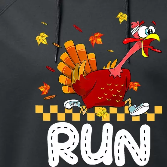 Turkey Run Costume Thanksgiving Running Turkey Trot Performance Fleece Hoodie