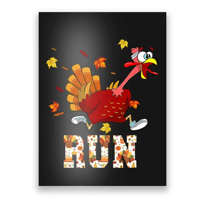 Turkey Run Costume Thanksgiving Running Turkey Trot Poster