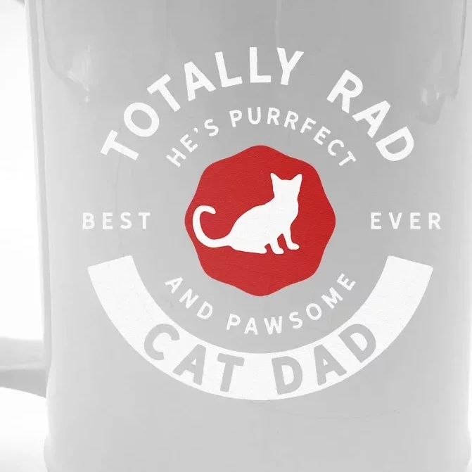 Totally Rad Cat Dad Father's Day Front & Back Beer Stein