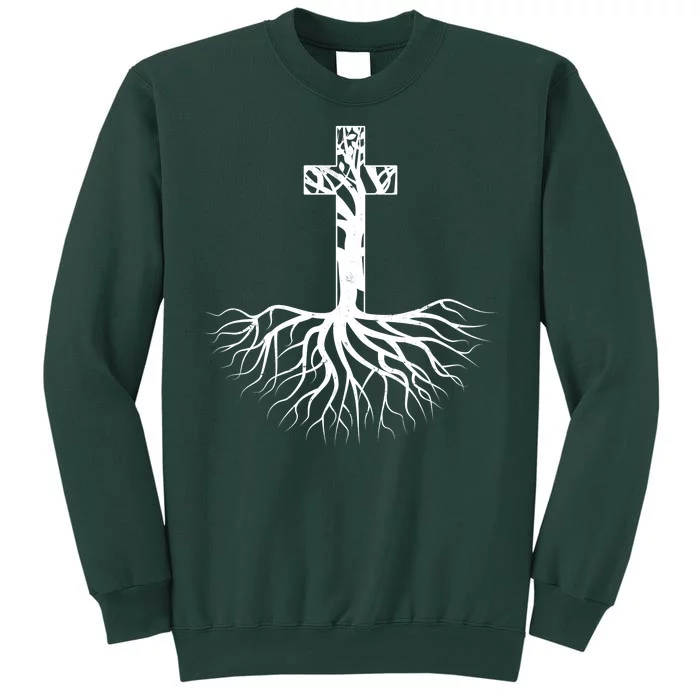 Tree Root Christian Cross Sweatshirt