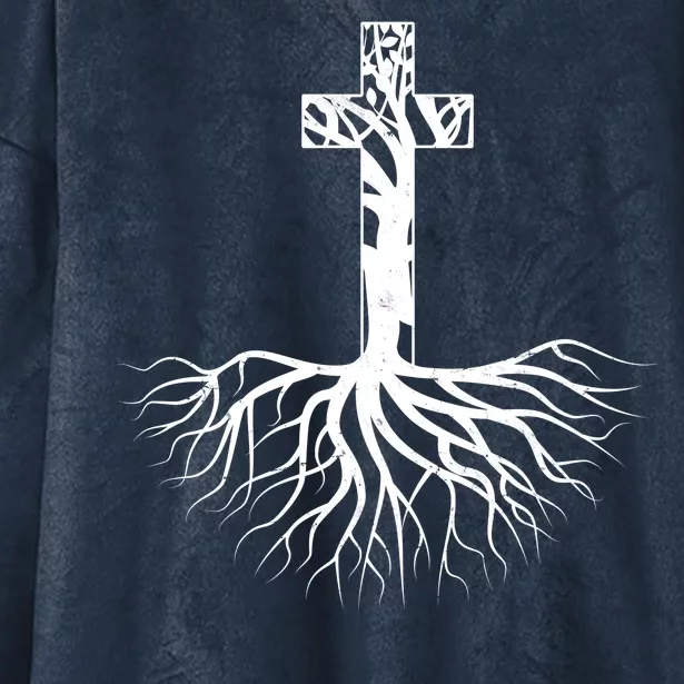 Tree Root Christian Cross Hooded Wearable Blanket