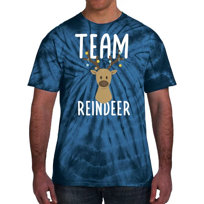 Team Reindeer Christmas Theme Funny Reindeer Tie-Dye T-Shirt