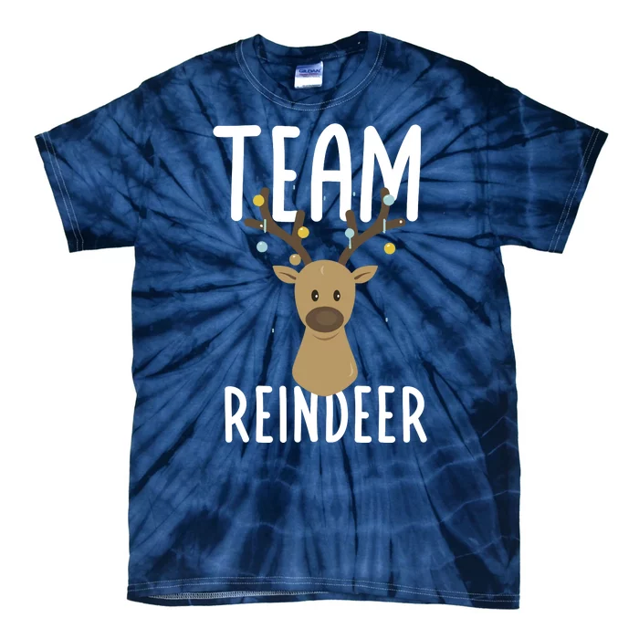 Team Reindeer Christmas Theme Funny Reindeer Tie-Dye T-Shirt