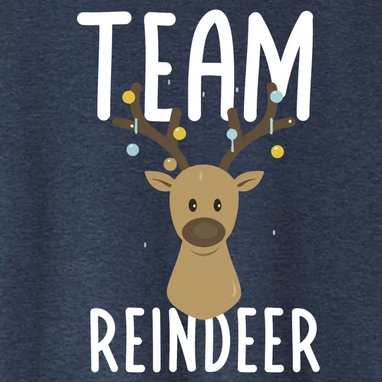 Team Reindeer Christmas Theme Funny Reindeer Women's Crop Top Tee