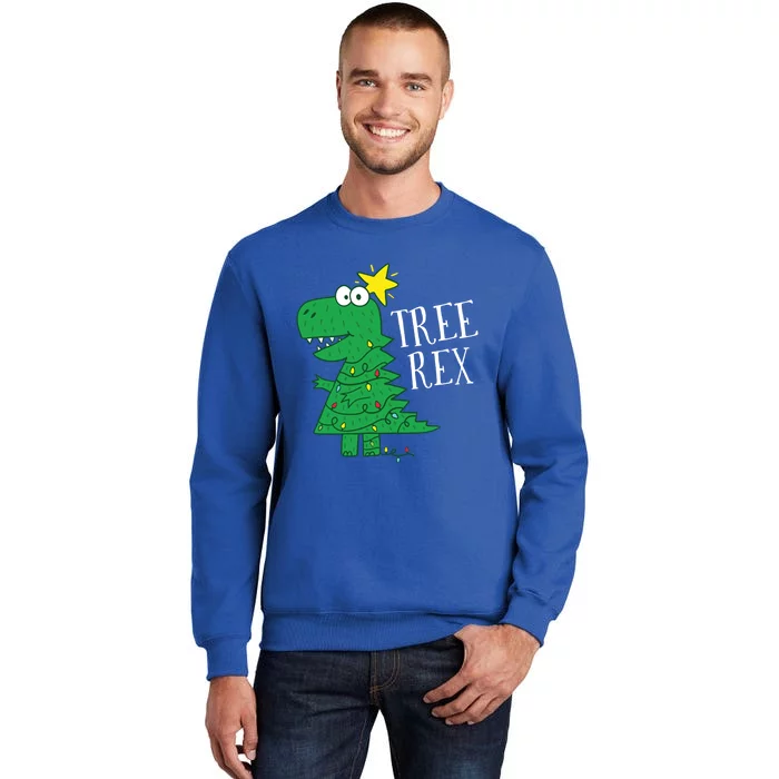 Tree Rex Christmas Dinosaur Christmas Funny Gift Tall Sweatshirt