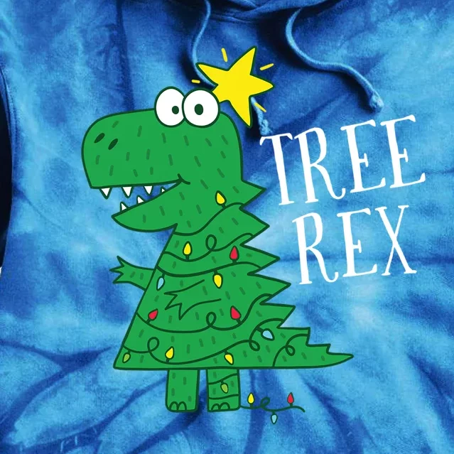 Tree Rex Christmas Dinosaur Christmas Funny Gift Tie Dye Hoodie