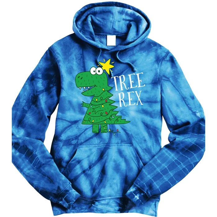 Tree Rex Christmas Dinosaur Christmas Funny Gift Tie Dye Hoodie