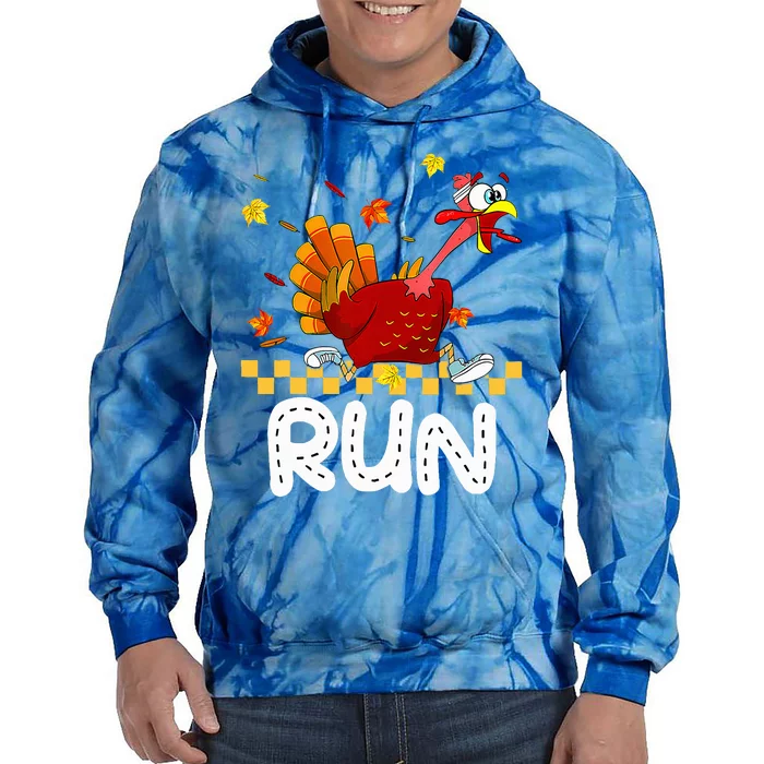 Turkey Run Costume Thanksgiving Tie Dye Hoodie