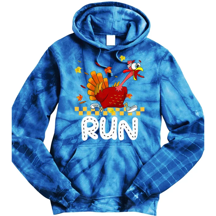 Turkey Run Costume Thanksgiving Tie Dye Hoodie