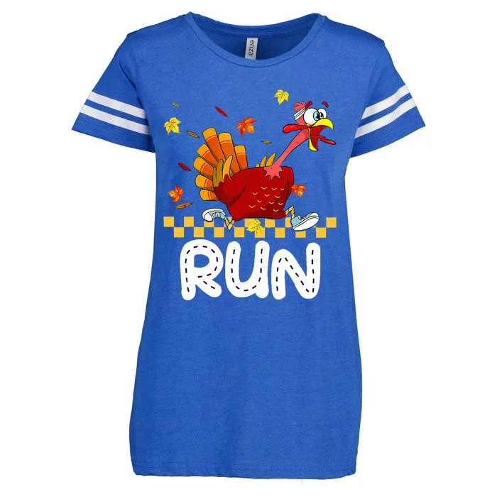 Turkey Run Costume Thanksgiving Enza Ladies Jersey Football T-Shirt